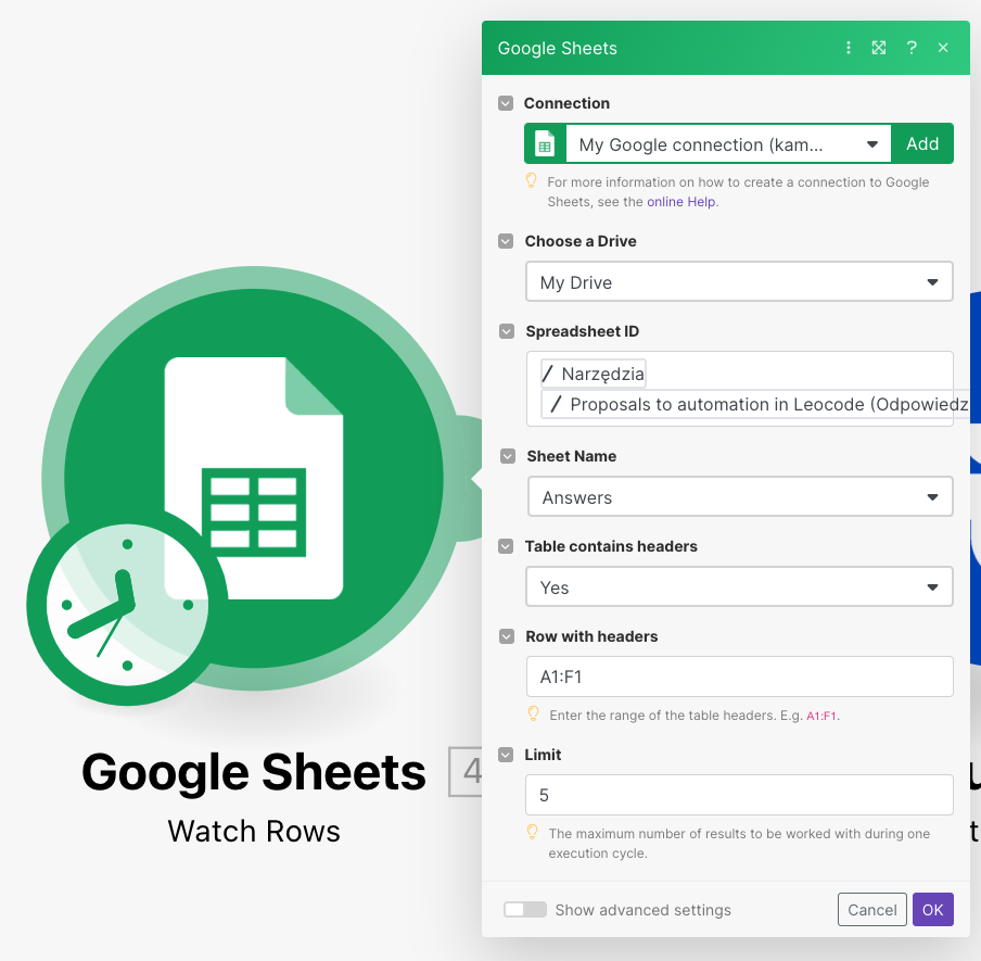 Make Scenario Left Side
