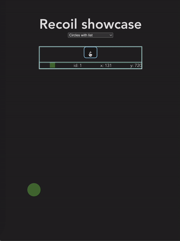 Circles with table showcase